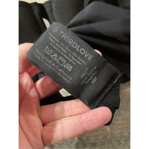 Thirdlove Womens Black Padded Underwire 24/7 Classic Contour Plunge Bra Size 36F - Picture 4 of 5